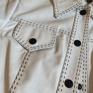 Vintage White Leather Jacket